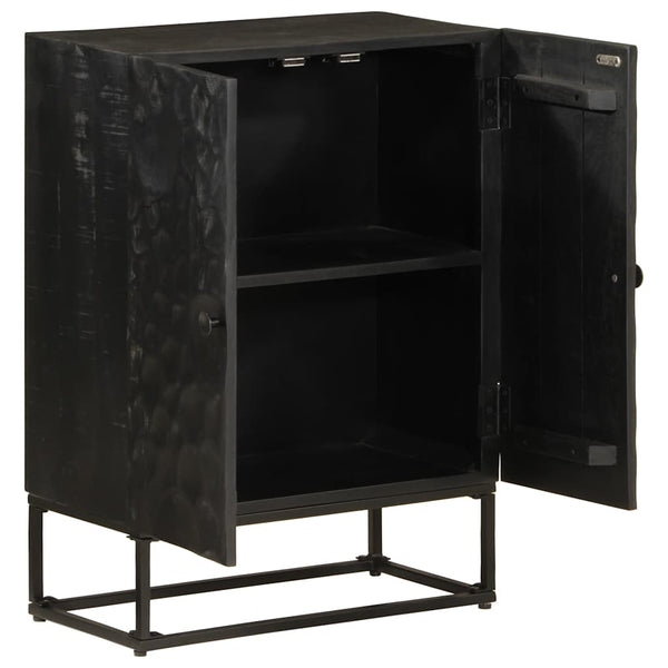 Schwarzes Sideboard 55x30x76 cm Mango Massivholz