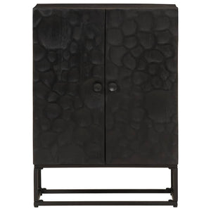 Schwarzes Sideboard 55x30x76 cm Mango Massivholz