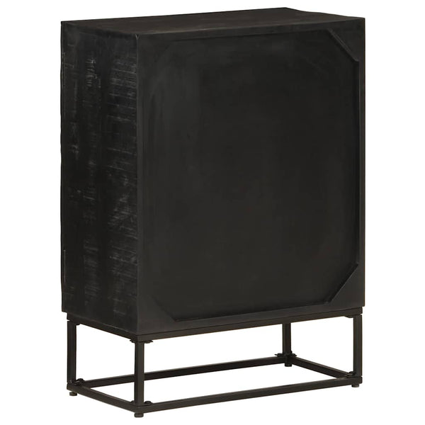 Schwarzes Sideboard 55x30x76 cm Mango Massivholz