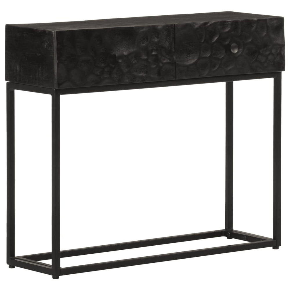 Schwarzer Konsolentisch 90 cm Mango Massivholz