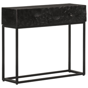 Schwarzer Konsolentisch 90 cm Mango Massivholz