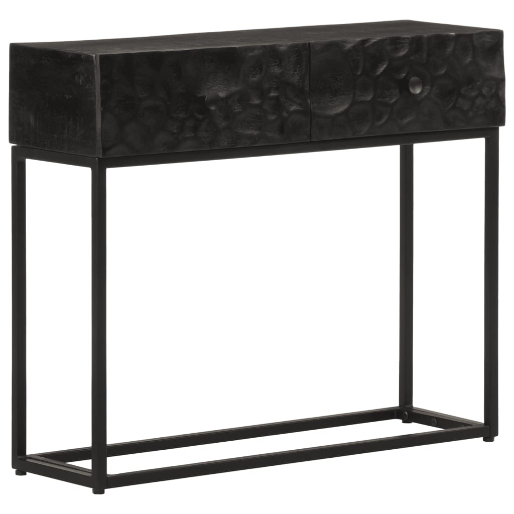 Schwarzer Konsolentisch 90 cm Mango Massivholz