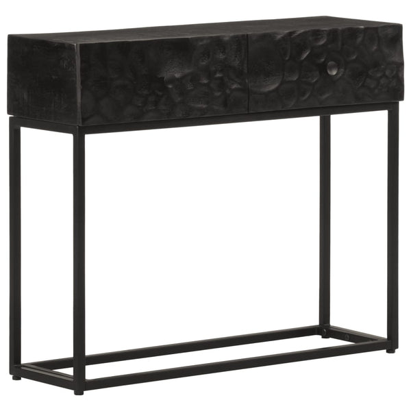 Schwarzer Konsolentisch 90 cm Mango Massivholz