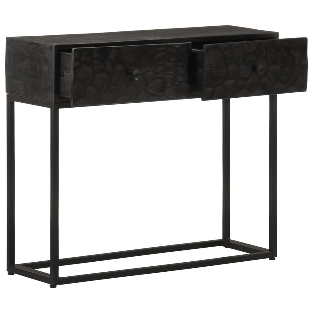 Schwarzer Konsolentisch 90 cm Mango Massivholz
