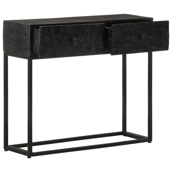 Schwarzer Konsolentisch 90 cm Mango Massivholz