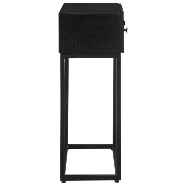Schwarzer Konsolentisch 90 cm Mango Massivholz