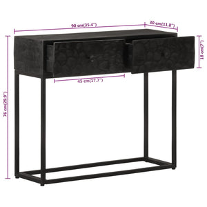 Schwarzer Konsolentisch 90 cm Mango Massivholz