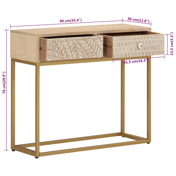 Konsolentisch Mango Massivholz & Eisen 90cm