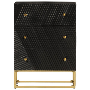 Schwarze Mango Massivholz Kommode 55x76cm