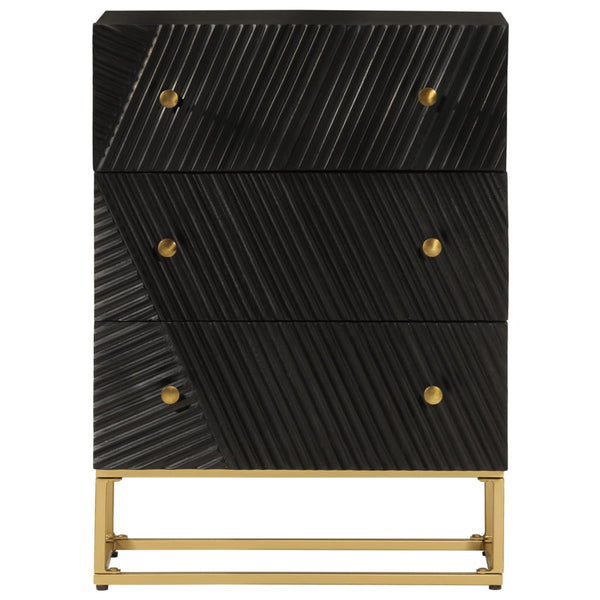 Schwarze Mango Massivholz Kommode 55x76cm