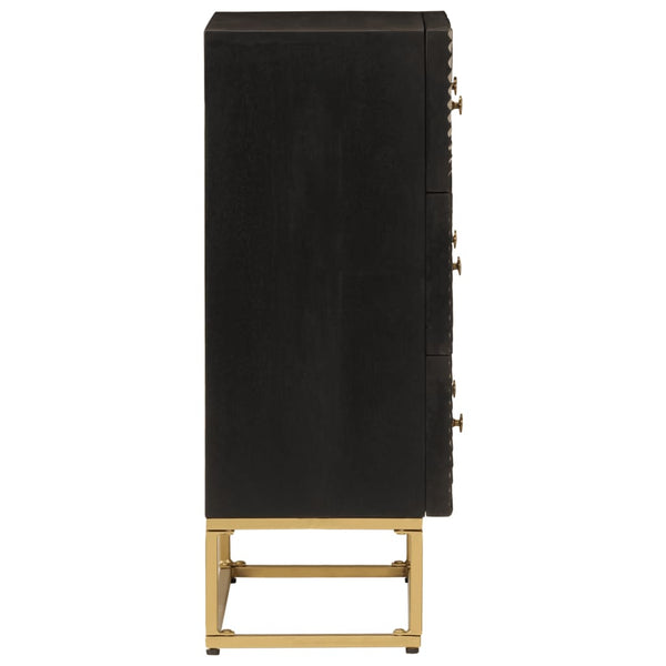 Schwarze Mango Massivholz Kommode 55x76cm