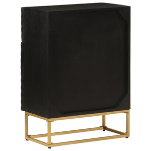 Schwarze Mango Massivholz Kommode 55x76cm