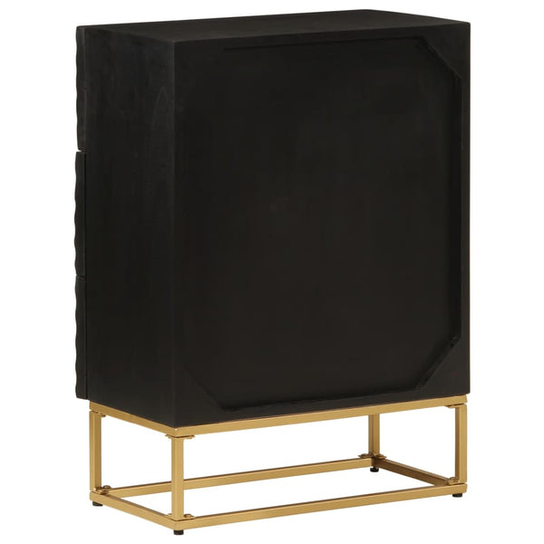 Schwarze Mango Massivholz Kommode 55x76cm