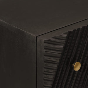 Schwarze Mango Massivholz Kommode 55x76cm