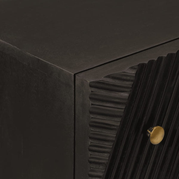 Schwarze Mango Massivholz Kommode 55x76cm