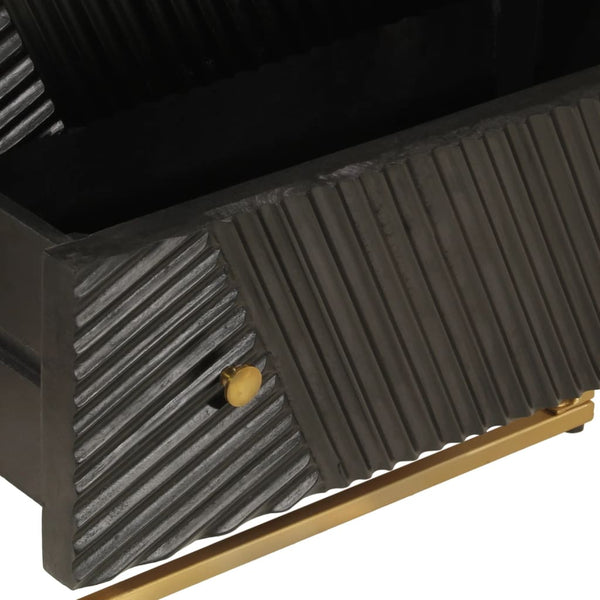 Schwarze Mango Massivholz Kommode 55x76cm