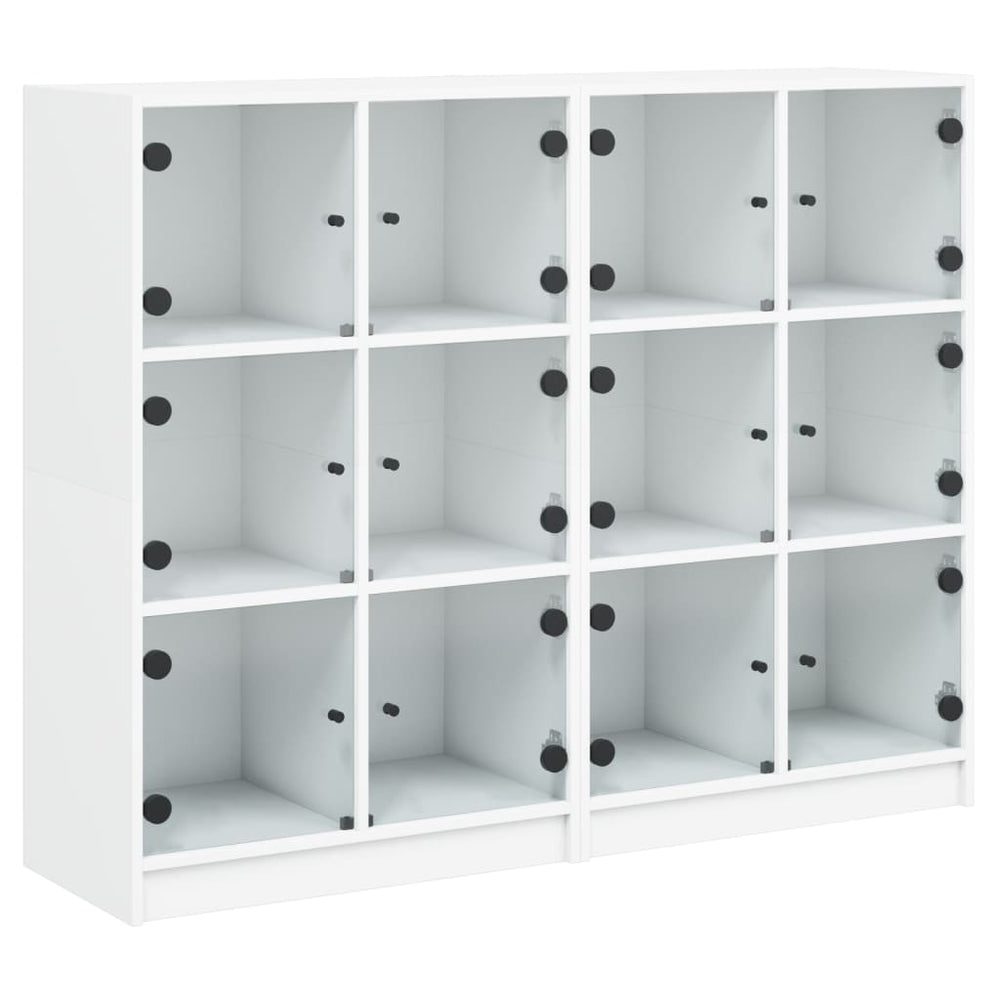 Bücherregal Weiß mit Türen 136x109 cm