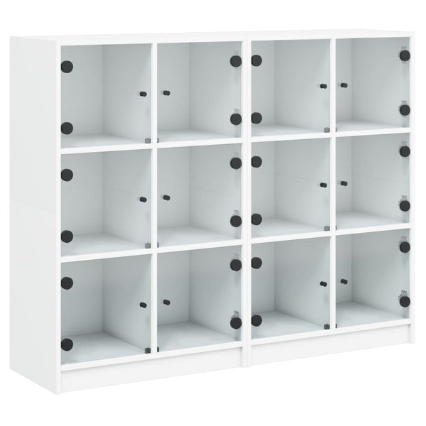 Bücherregal Weiß mit Türen 136x109 cm
