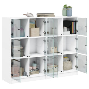 Bücherregal Weiß mit Türen 136x109 cm