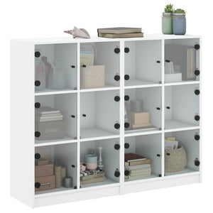 Bücherregal Weiß mit Türen 136x109 cm