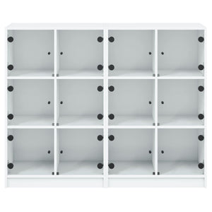 Bücherregal Weiß mit Türen 136x109 cm