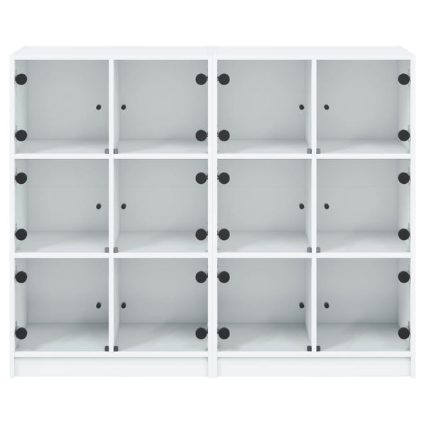 Bücherregal Weiß mit Türen 136x109 cm