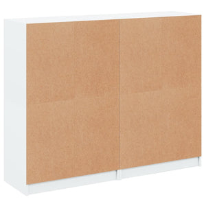 Bücherregal Weiß mit Türen 136x109 cm
