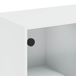Bücherregal Weiß mit Türen 136x109 cm