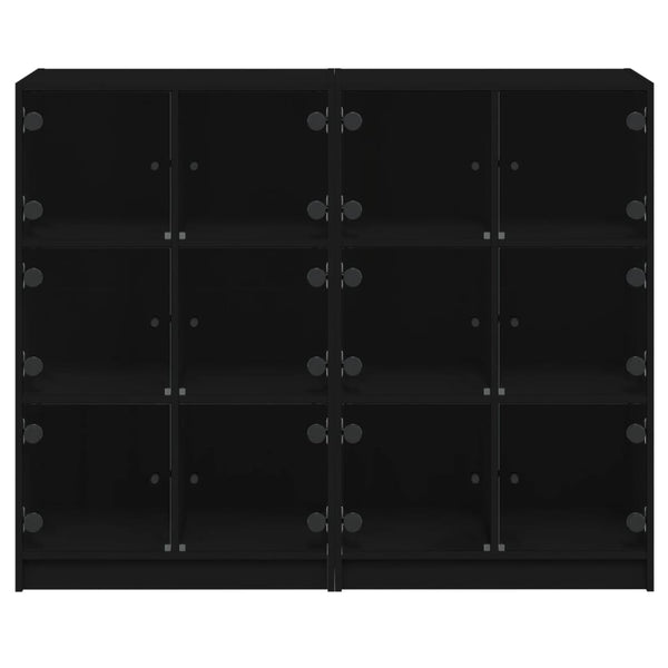 vidaXL Bibliothèque avec portes Noir 136x37x109 cm Bois d'ingénierie