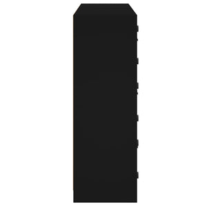 vidaXL Bibliothèque avec portes Noir 136x37x109 cm Bois d'ingénierie