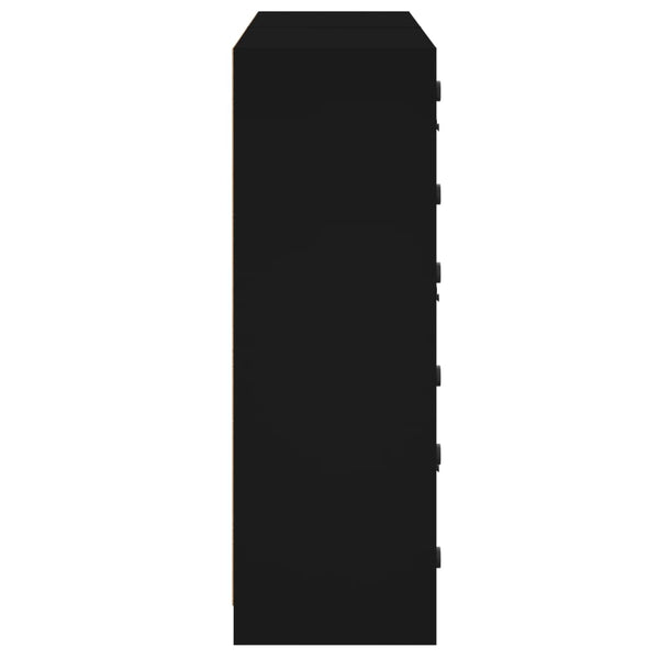 vidaXL Bibliothèque avec portes Noir 136x37x109 cm Bois d'ingénierie
