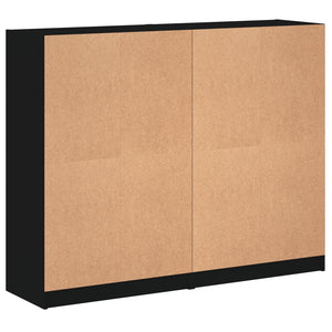 vidaXL Bibliothèque avec portes Noir 136x37x109 cm Bois d'ingénierie