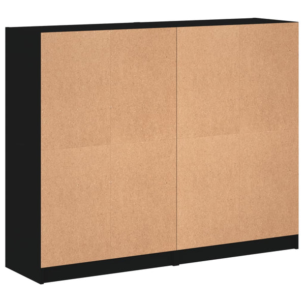 vidaXL Bibliothèque avec portes Noir 136x37x109 cm Bois d'ingénierie