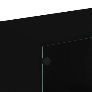 vidaXL Bibliothèque avec portes Noir 136x37x109 cm Bois d'ingénierie