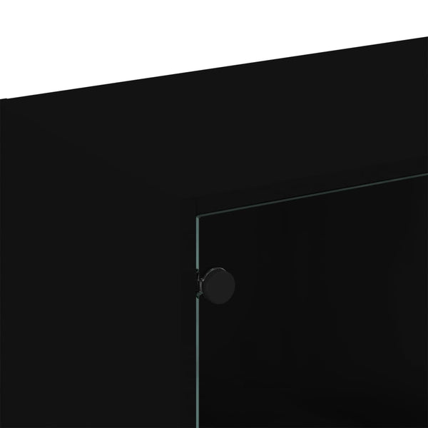 vidaXL Bibliothèque avec portes Noir 136x37x109 cm Bois d'ingénierie