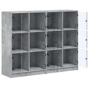Bücherregal Betongrau mit Türen