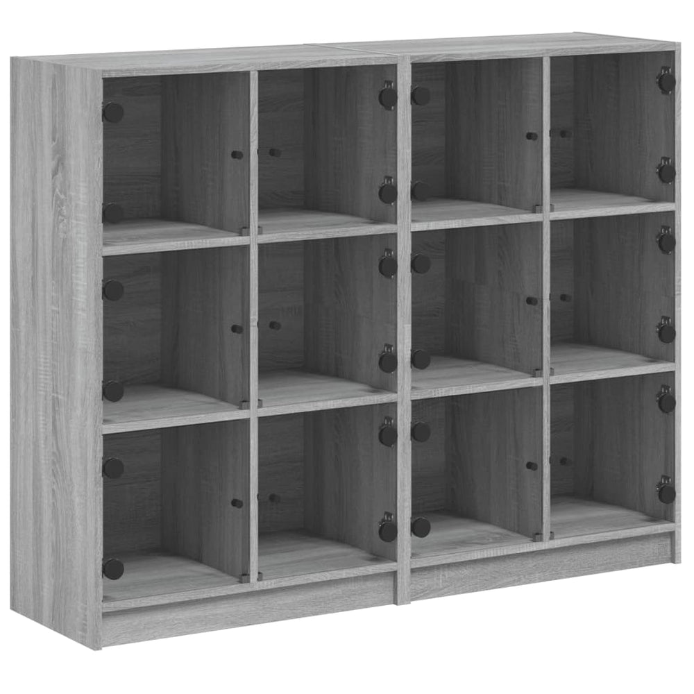 Bücherregal Grau Sonoma mit Türen