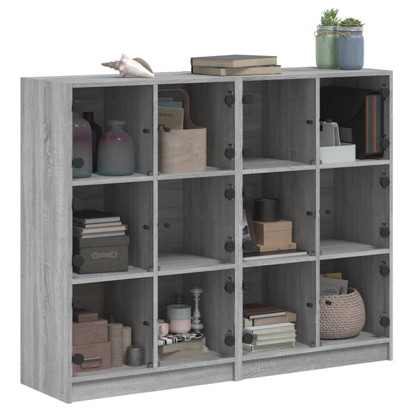 Bücherregal Grau Sonoma mit Türen