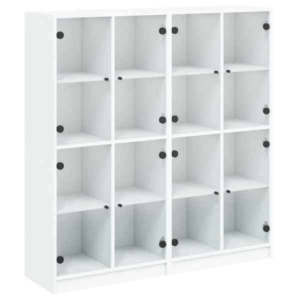 Weißer Bücherschrank mit Türen 136x142 cm