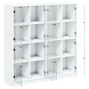 Weißer Bücherschrank mit Türen 136x142 cm