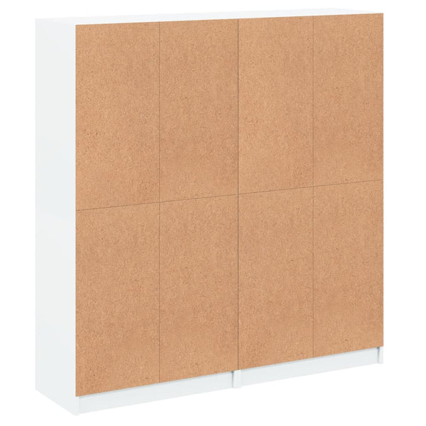 Weißer Bücherschrank mit Türen 136x142 cm