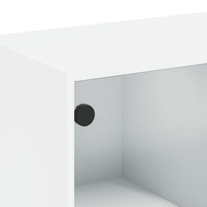 Weißer Bücherschrank mit Türen 136x142 cm