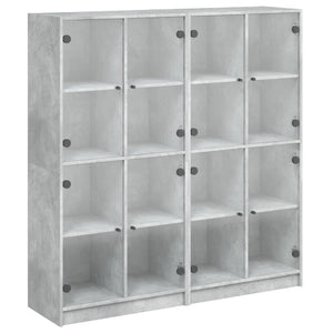 vidaXL Bibliothèque avec portes gris béton 136x37x142 cm bois d'ingénierie