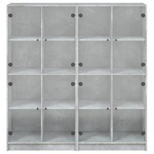 vidaXL Bibliothèque avec portes gris béton 136x37x142 cm bois d'ingénierie