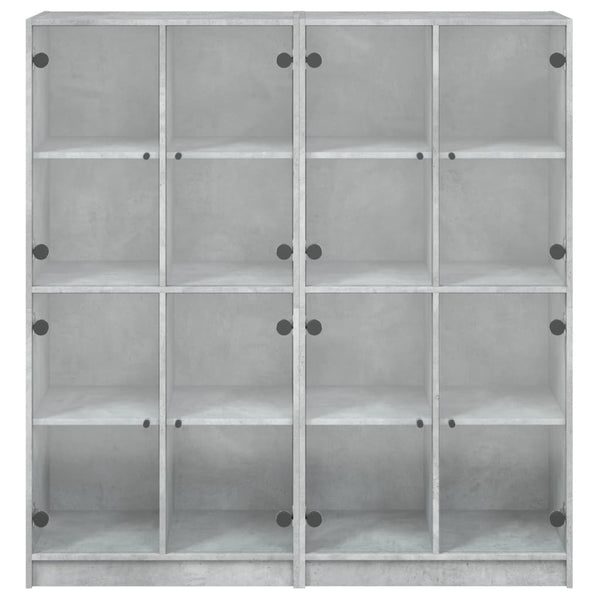 vidaXL Bibliothèque avec portes gris béton 136x37x142 cm bois d'ingénierie