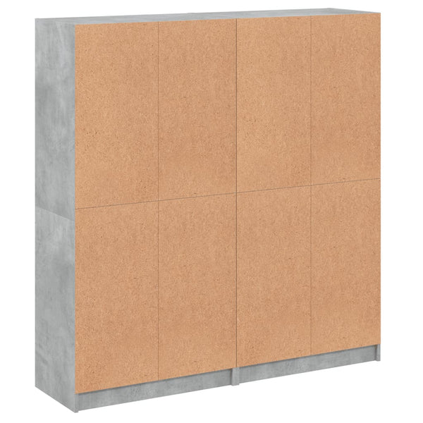 vidaXL Bibliothèque avec portes gris béton 136x37x142 cm bois d'ingénierie