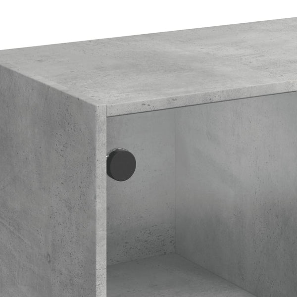 vidaXL Bibliothèque avec portes gris béton 136x37x142 cm bois d'ingénierie
