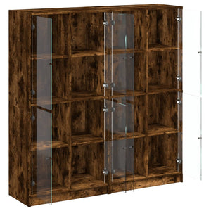 vidaXL Bibliothèque avec portes Chêne fumé 136x37x142 cm Bois d'ingénierie