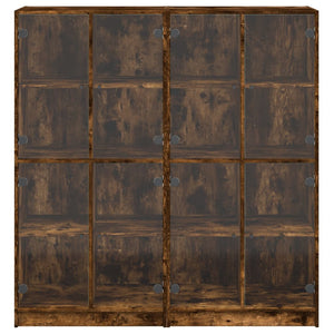 vidaXL Bibliothèque avec portes Chêne fumé 136x37x142 cm Bois d'ingénierie