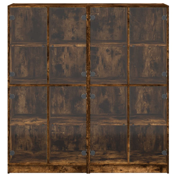 vidaXL Bibliothèque avec portes Chêne fumé 136x37x142 cm Bois d'ingénierie